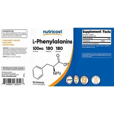 L-Phenylalanine 500 mg - Nutricost