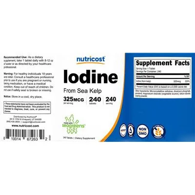 Iodine 325 mcg - Nutricost