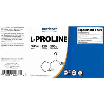 L-Proline 2,000 mg - Nutricost