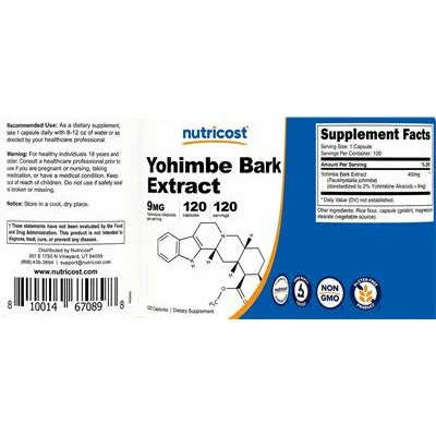 Yohimbe Bark Extract - Nutricost