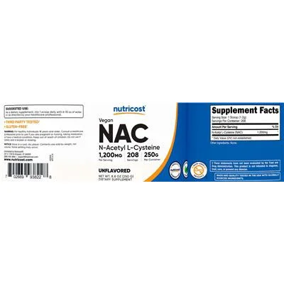 NAC 1,200 mg Unflavored - Nutricost
