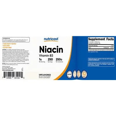 Niacin 1 g Unflavored - Nutricost