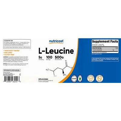 L-Leucine 5 g Unflavored - Nutricost