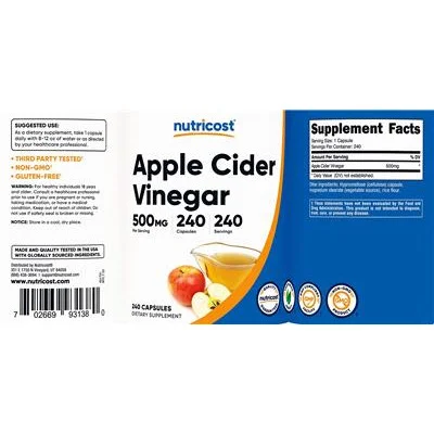 Apple Cider Vinegar 500 mg - Nutricost