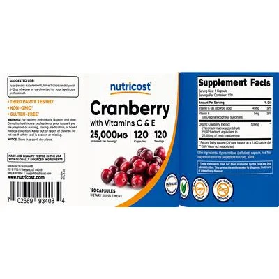 Cranberry 25,000 mg - Nutricost