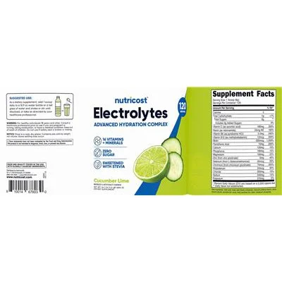 Electrolytes Advanced Hydration Complex Cucumber Lime - Nutricost