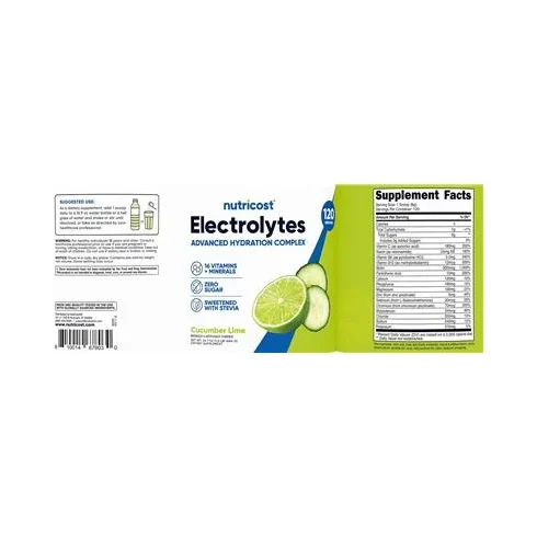 Electrolytes Advanced Hydration Complex Cucumber Lime - Nutricost