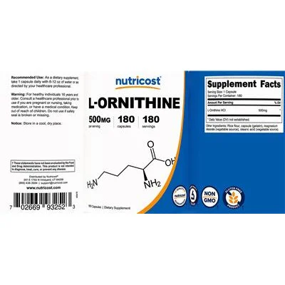 L-Ornithine 500 mg - Nutricost