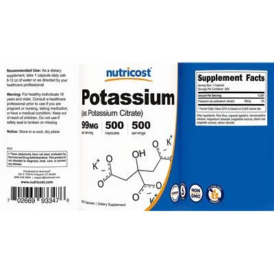 Potassium 99 mg - Nutricost