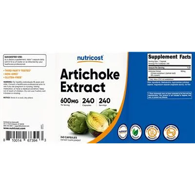 Artichoke Extract 600 mg - Nutricost
