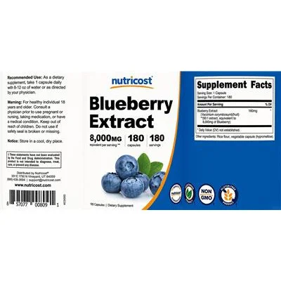 Blueberry Extract 8,000 mg - Nutricost