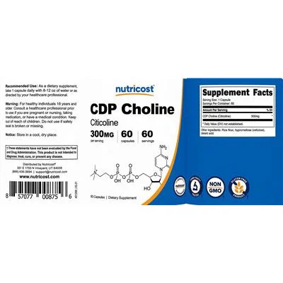 CDP Choline 300 mg - Nutricost