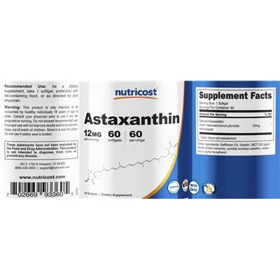 Astaxanthin 12 mg - Nutricost