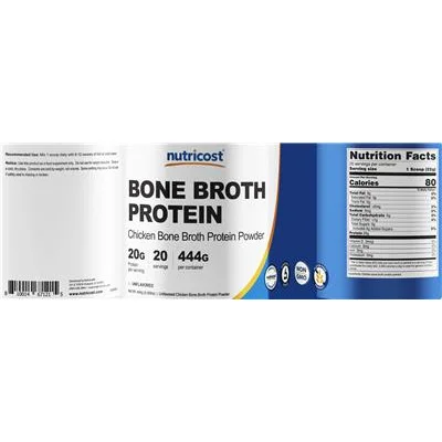 Bone Broth Protein 20 g Unflavored - Nutricost