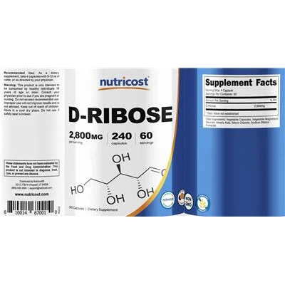 D-Ribose 2800 mg - Nutricost
