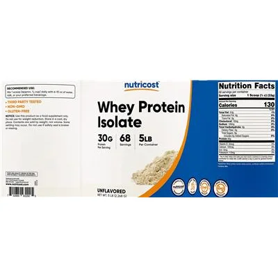 Whey Protein Isolate 30 g Unflavored - Nutricost