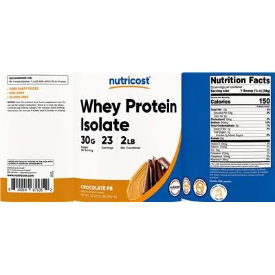 Whey Protein Isolate 30 g Chocolate PB - Nutricost