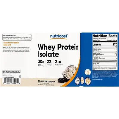 Whey Protein Isolate 30 g Cookies N Cream - Nutricost