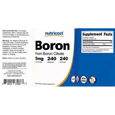 Boron 5 mg - Nutricost
