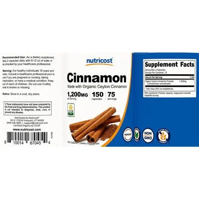 Cinnamon 1,200 mg - Nutricost