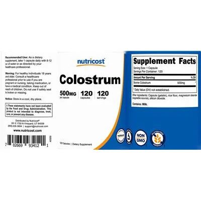 Colostrum 500 mg - Nutricost
