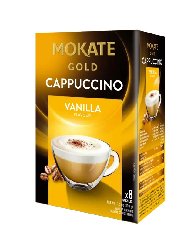 Капучино Mokate Gold ванилия 8 дози, 100 г - Mokate