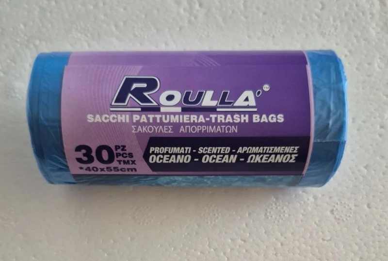 Сини ароматизирани чували Roulla 40x55 см, 30 бр ролка - Roulla
