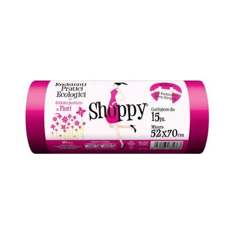 Чували за боклук Shoppy Rosa/Fiori 52X70 см, 15 бр - Shoppy