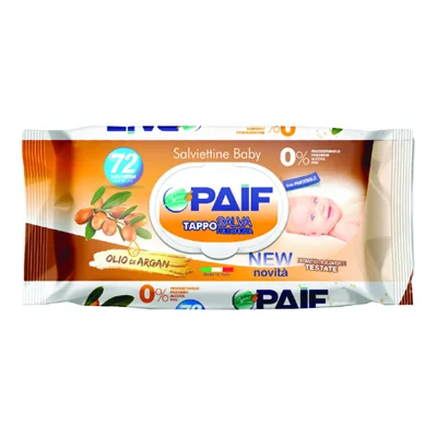 Бебешки мокри кърпи Paif с арганово масло 72 бр