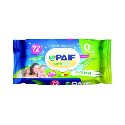 Мокри кърпички Paif Baby Aloe Vera 72 бр - Paif