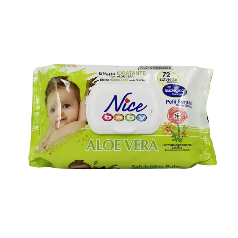 Мокри кърпички Nice Baby 72 бр алое вера