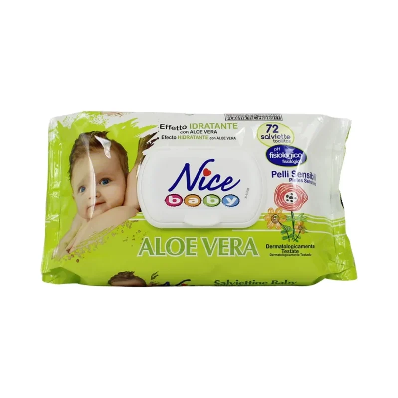 Мокри кърпички Nice Baby 72 бр алое вера - Nice