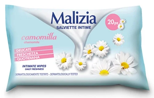 Интимни мокри кърпички Malizia лайка 20 бр