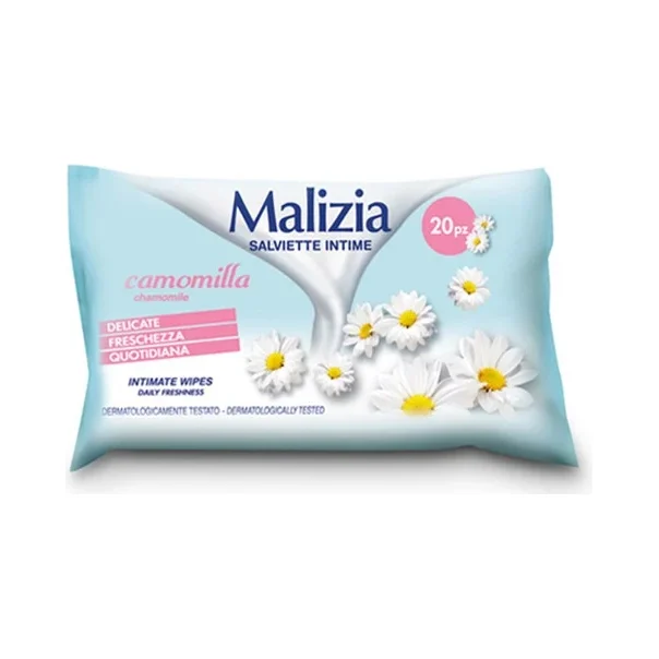 Интимни мокри кърпички Malizia лайка 20 бр - Malizia