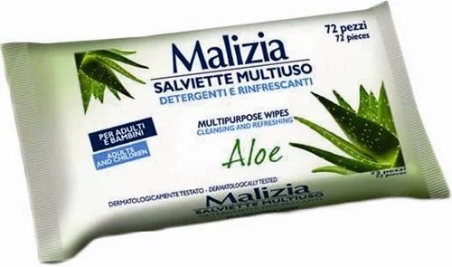 Мокри кърпички Malizia Aloe плик 72 бр