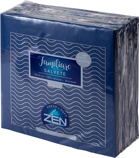 Салфетки Zen Familiare, тъмно сини 1-пл, 33х33 см, 50 бр