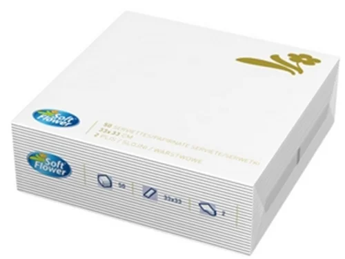 Салфетки Soft Flower White, 2-пл 50 бр