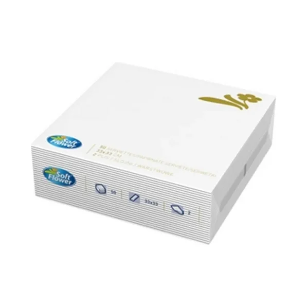Салфетки Soft Flower White, 2-пл 50 бр - Soft