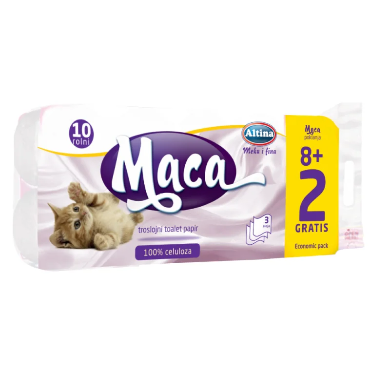 Тоалетна хартия Altina Maca, 3-пластова 10 бр