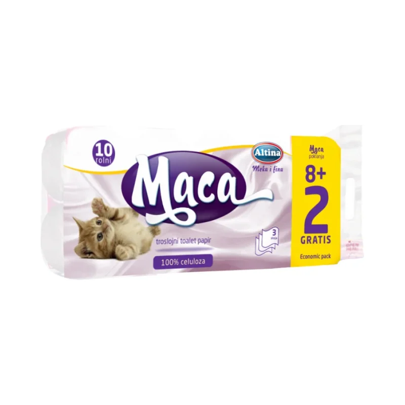 Тоалетна хартия Altina Maca, 3-пластова 10 бр - Altina