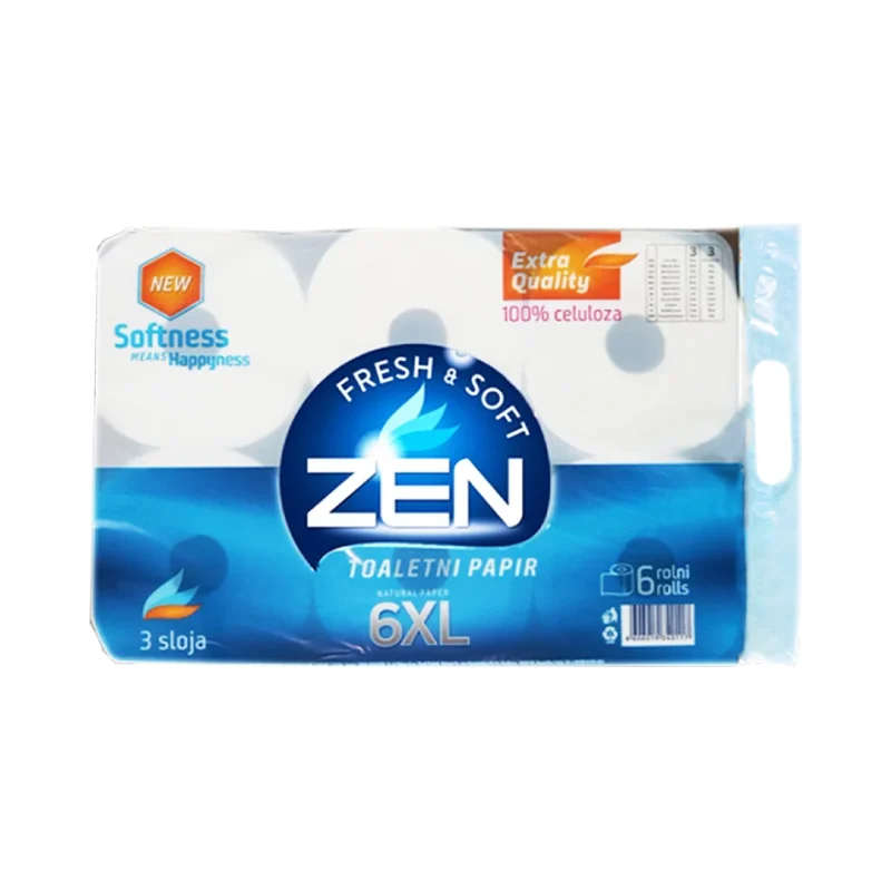 Тоалетна хартия Zen Toalet Papir XL, 3-пластова в плик, 6 бр - Zen Toalet