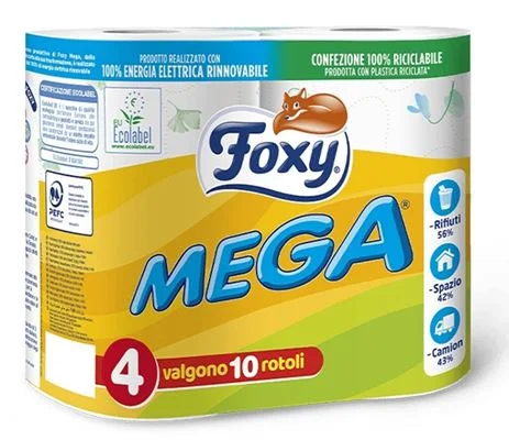 Тоалетна хартия Foxy Mega, 2-пл 4 бр