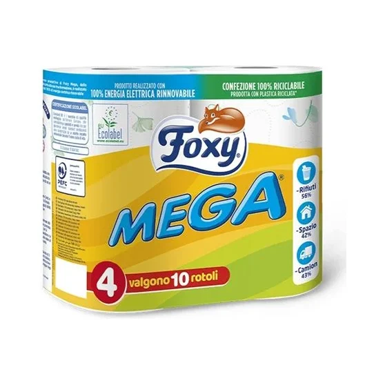 Тоалетна хартия Foxy Mega, 2-пл 4 бр - Foxy