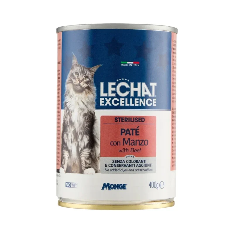 Храна за котки с говеждо Lechat 400 г в консерва - Lechat