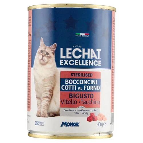 Храна за котки с телешко и пуешко Lechat 400 г в консерва