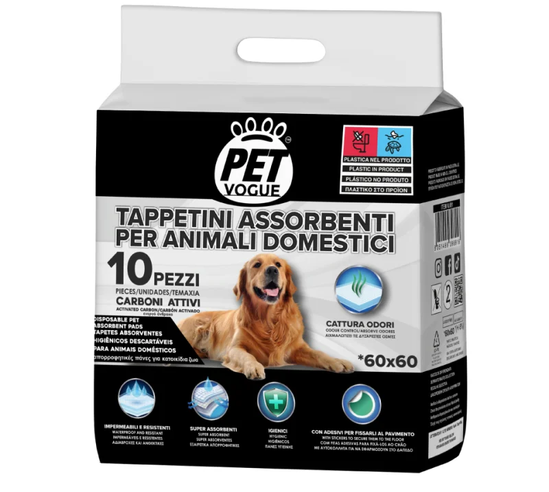 Пелени за животни PET Vogue Carbon 60X60, 10 бр
