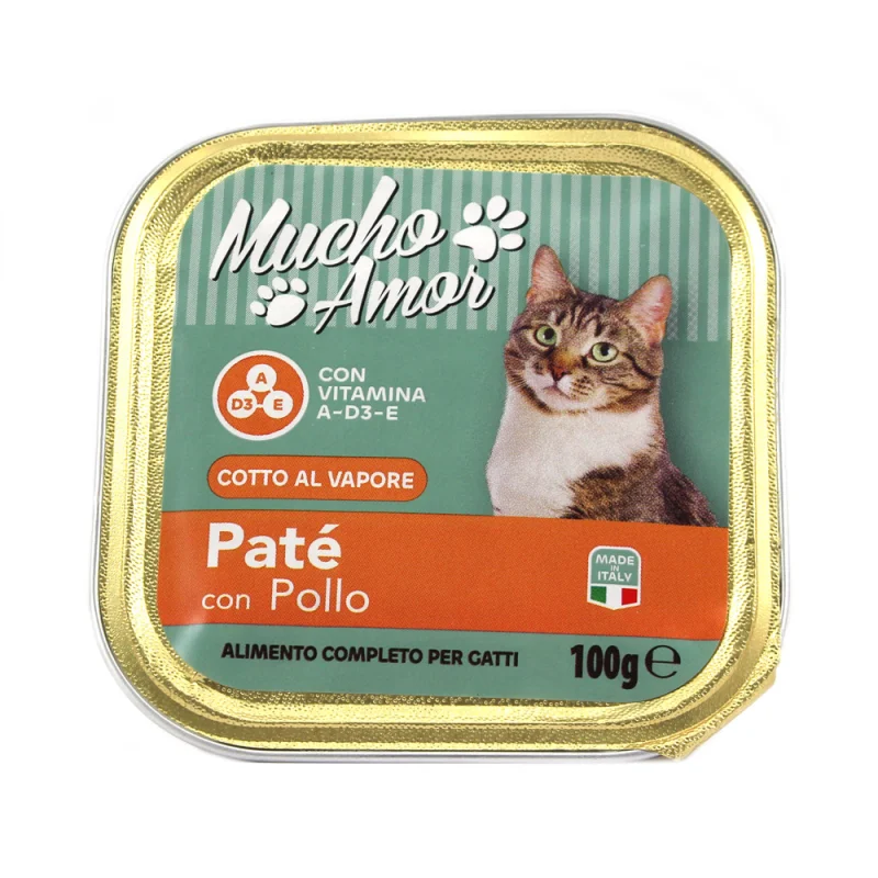 Пастет за котки Mucho Amor Pollo, пиле 100 г