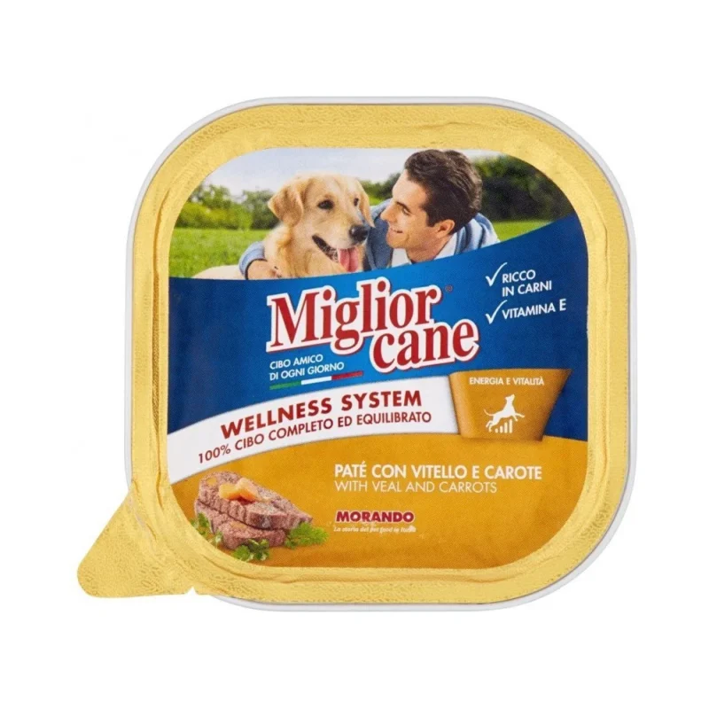 Пастет за кучета Miglior Cane с младо телешко и моркови 300 г - Miglior