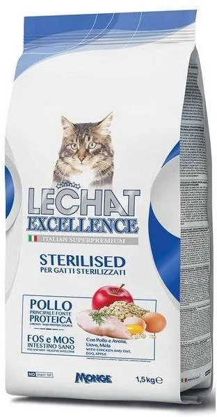 Храна за котки Lechat Excellence Sterilized /пиле, ориз и ябълка/ 400 г