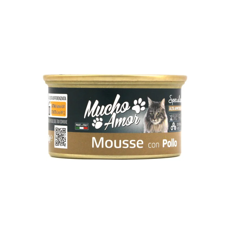 Храна за котки Mucho Amor Mousse Pollo/пиле/, консерва 85 г